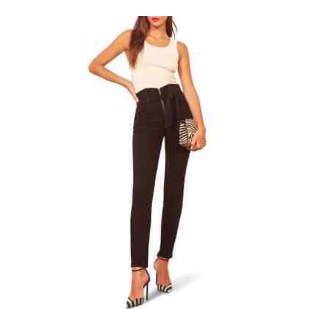 Reformation Yasmin High Waist Black Jeans
